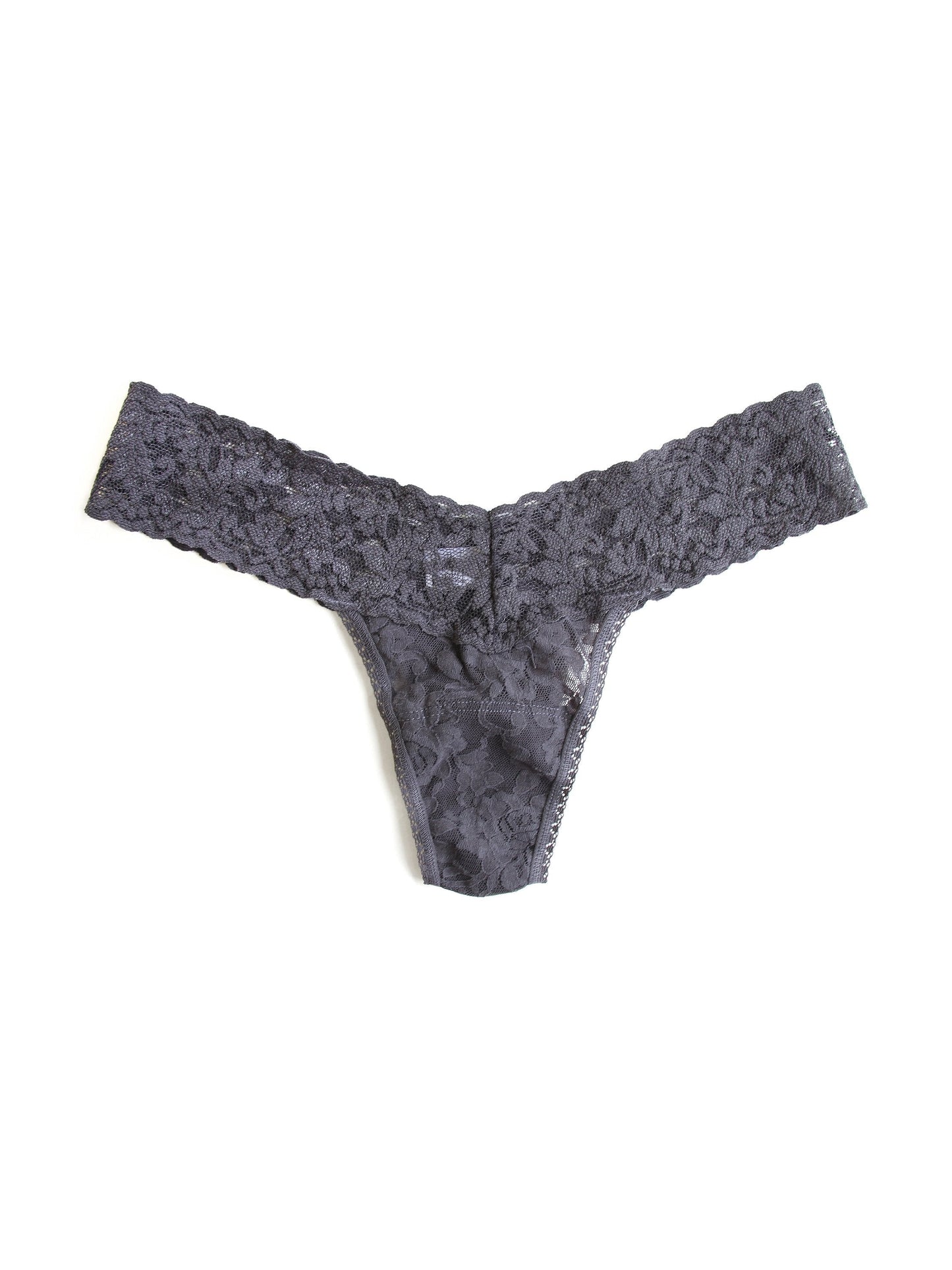 Signature Lace® Low Rise Thong Granite Grey