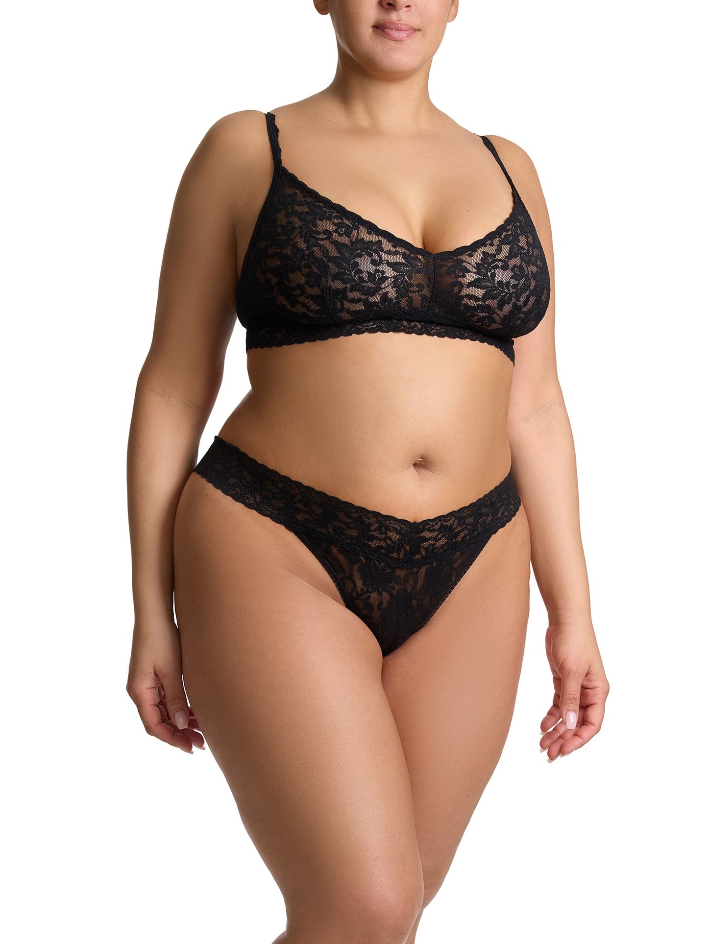 Signature Lace® Original Rise Thong Black