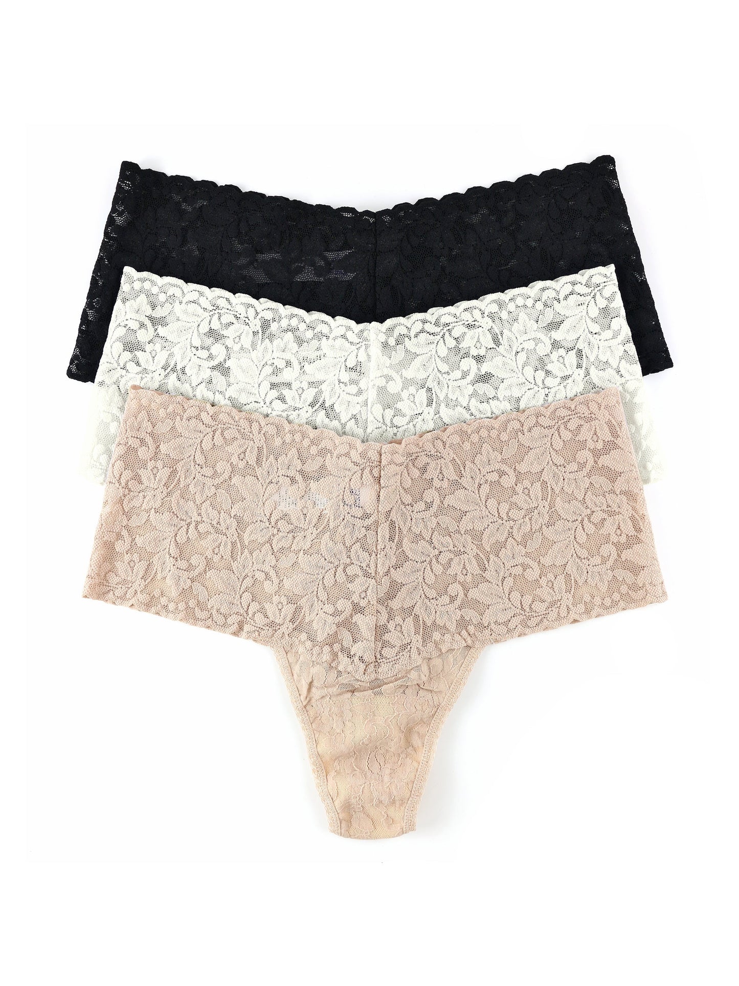 3 Pack Retro Lace Thong