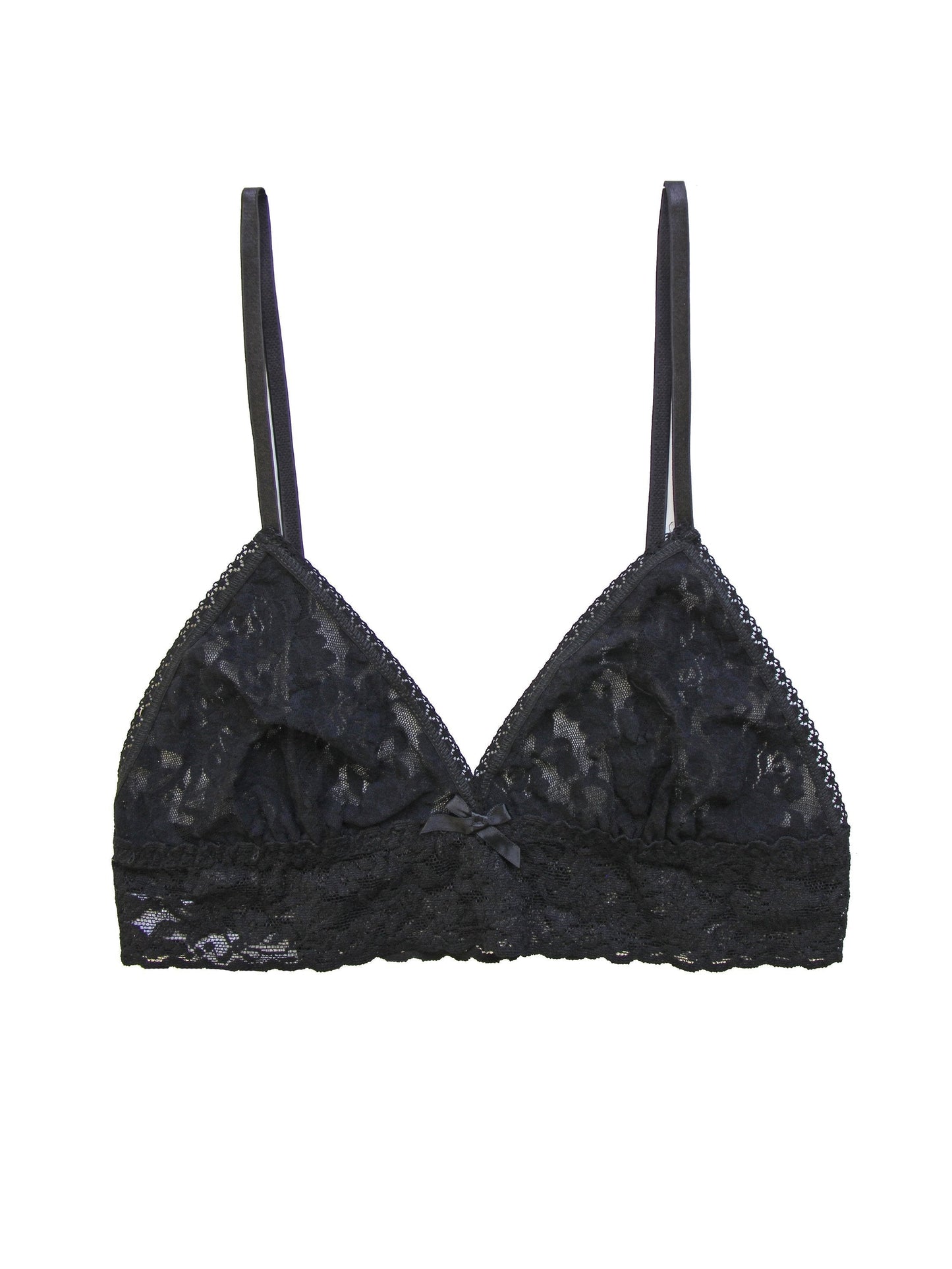 Signature Lace Triangle Bralette Black